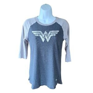 Wonder Woman Under Armour Heat Gear 3/4 Sleeve Raglan Shirt Womens S Athleisure
